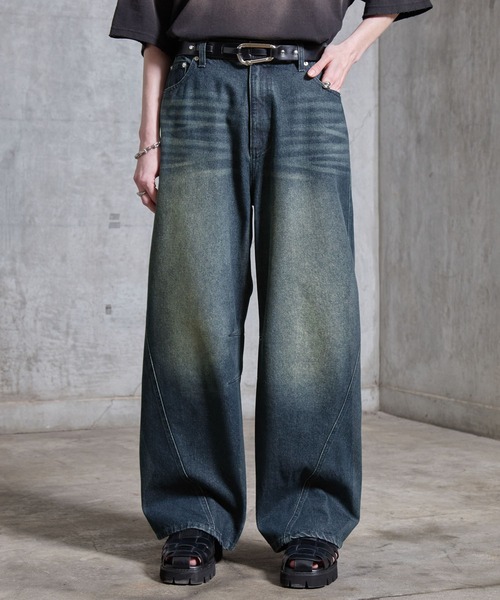 SERACE】Vintage like wide curve denim pants / ヴィンテージライク