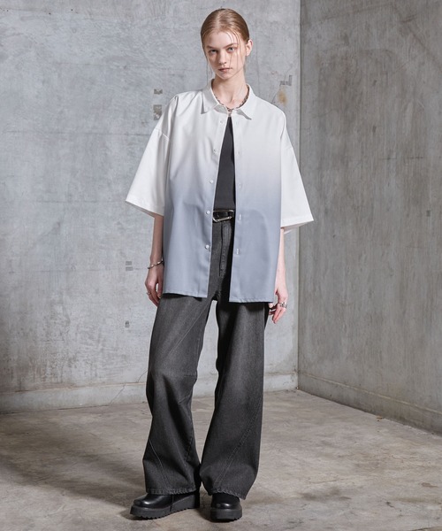 SERACE（セラス）の「【SERACE】Vintage like wide curve denim pants / ヴィンテージライクワイドカーブデニムパンツ（デニムパンツ・メンズ・サックスブルー/ブラック/インディゴブルー・L/M/S）」の9枚目の写真