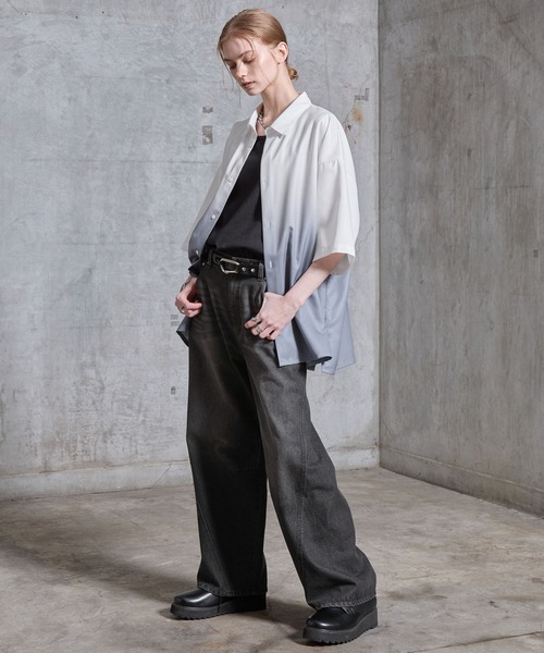 SERACE（セラス）の「【SERACE】Vintage like wide curve denim pants / ヴィンテージライクワイドカーブデニムパンツ（デニムパンツ・メンズ・サックスブルー/ブラック/インディゴブルー・L/M/S）」の10枚目の写真