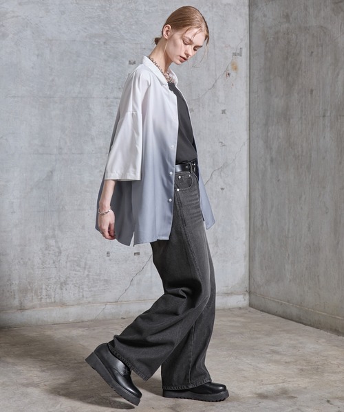 SERACE（セラス）の「【SERACE】Vintage like wide curve denim pants / ヴィンテージライクワイドカーブデニムパンツ（デニムパンツ・メンズ・サックスブルー/ブラック/インディゴブルー・L/M/S）」の15枚目の写真