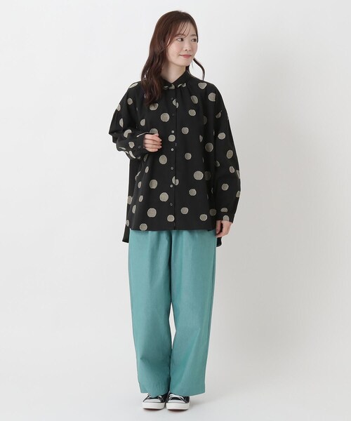 one'sterrace(ワンズテラス)の「ランダムドット ジャカード前開きシャツ(シャツ/ブラウス・レディース・アイボリー系8/グリーン系その他6/ブラック系8・02)」の17枚目の写真