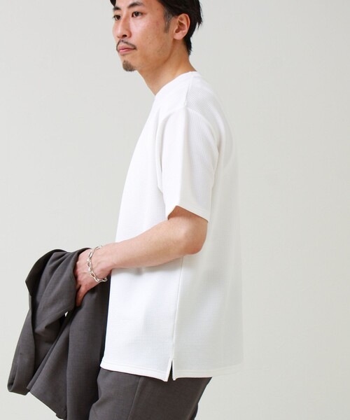 GLOSTER（グロスター）の「【立体感素材】フクレジャガード 半袖Tシャツ（Tシャツ/カットソー・メンズ・ネイビー/ホワイト/チャコールグレー/ブラック・L/M/S）」の17枚目の写真