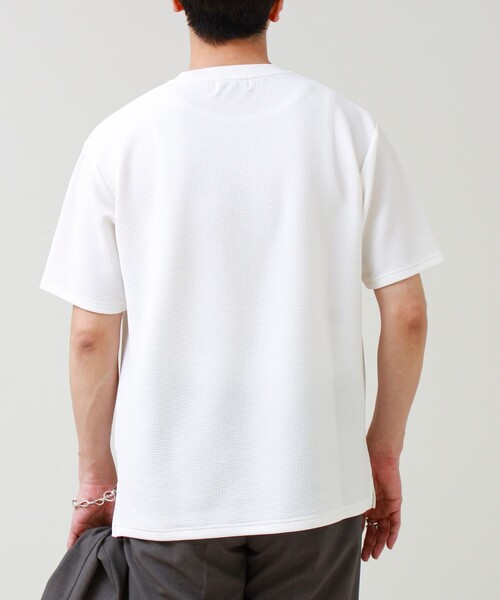 GLOSTER（グロスター）の「【立体感素材】フクレジャガード 半袖Tシャツ（Tシャツ/カットソー・メンズ・ネイビー/ホワイト/チャコールグレー/ブラック・L/M/S）」の18枚目の写真
