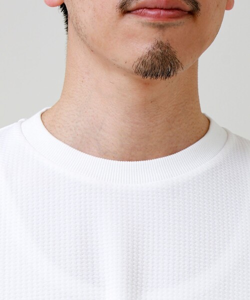 GLOSTER（グロスター）の「【立体感素材】フクレジャガード 半袖Tシャツ（Tシャツ/カットソー・メンズ・ネイビー/ホワイト/チャコールグレー/ブラック・L/M/S）」の19枚目の写真