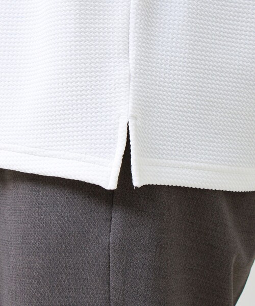 GLOSTER（グロスター）の「【立体感素材】フクレジャガード 半袖Tシャツ（Tシャツ/カットソー・メンズ・ネイビー/ホワイト/チャコールグレー/ブラック・L/M/S）」の20枚目の写真