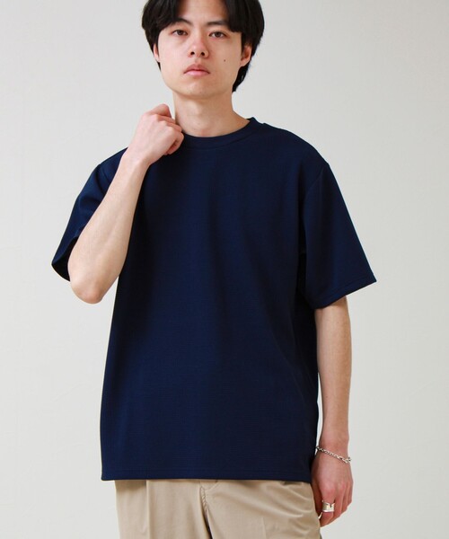 GLOSTER（グロスター）の「【立体感素材】フクレジャガード 半袖Tシャツ（Tシャツ/カットソー・メンズ・ネイビー/ホワイト/チャコールグレー/ブラック・L/M/S）」の22枚目の写真