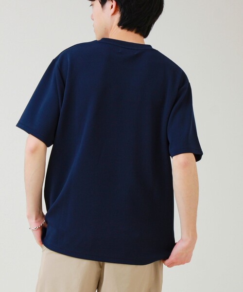 GLOSTER（グロスター）の「【立体感素材】フクレジャガード 半袖Tシャツ（Tシャツ/カットソー・メンズ・ネイビー/ホワイト/チャコールグレー/ブラック・L/M/S）」の13枚目の写真