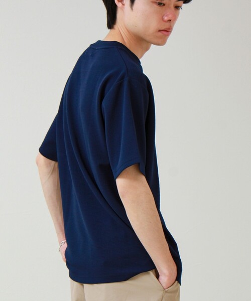 GLOSTER（グロスター）の「【立体感素材】フクレジャガード 半袖Tシャツ（Tシャツ/カットソー・メンズ・ネイビー/ホワイト/チャコールグレー/ブラック・L/M/S）」の14枚目の写真