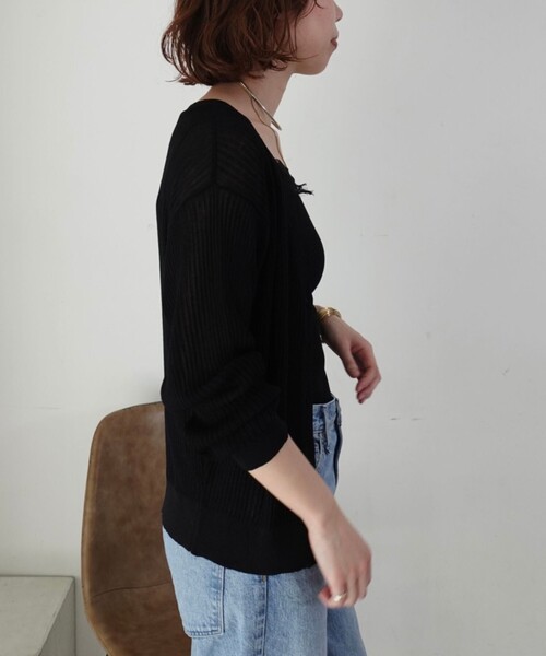 EMMA　ROUGE VIF（エマルージュヴィフ）の「【一部店舗限定】レースキャミ付きニットアンサンブル/カーディガン/２点セット/手洗い可能（ニット/セーター・レディース・ブラウン/アイボリー/ブラック・フリー）」の21枚目の写真