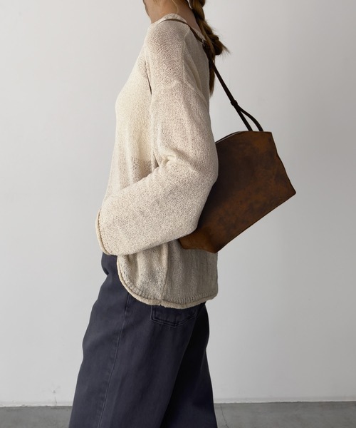 CANAL JEAN(キャナルジーン)の「El mar シアーボートネックニット(ニット/セーター・レディース・カーキ/ブラック/ベージュ・ONE SIZE)」の10枚目の写真
