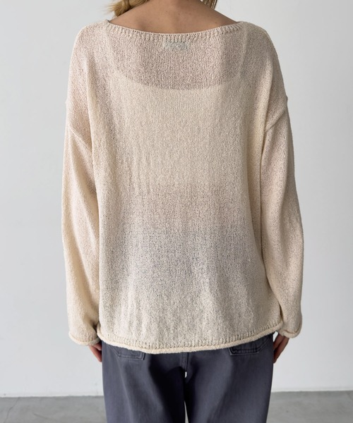 CANAL JEAN(キャナルジーン)の「El mar シアーボートネックニット(ニット/セーター・レディース・カーキ/ブラック/ベージュ・ONE SIZE)」の14枚目の写真