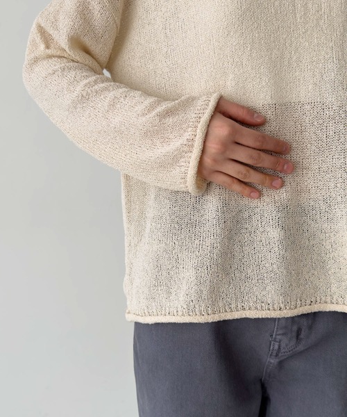 CANAL JEAN(キャナルジーン)の「El mar シアーボートネックニット(ニット/セーター・レディース・カーキ/ブラック/ベージュ・ONE SIZE)」の16枚目の写真
