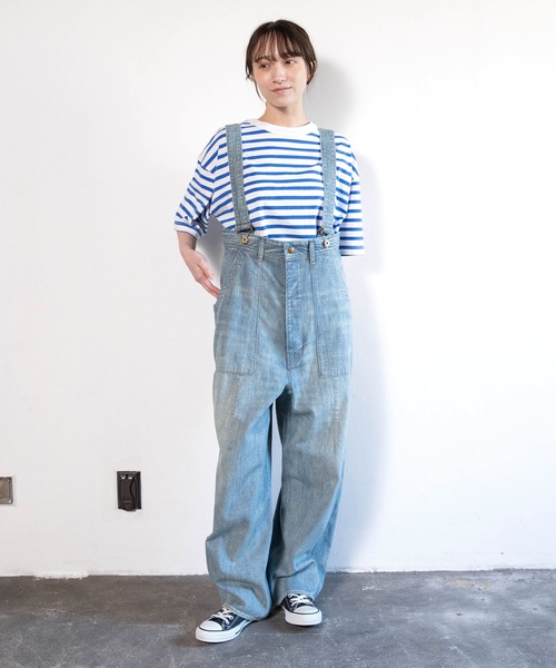 URCH RNA(アーチ アールエヌエー)の「O0754 サスペンダーカンガルーパンツ(サロペット/オーバーオール・レディース・ワンウォッシュ/ライトインディゴブルー・FREE)」の4枚目の写真