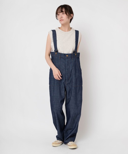 URCH RNA(アーチ アールエヌエー)の「O0754 サスペンダーカンガルーパンツ(サロペット/オーバーオール・レディース・ワンウォッシュ/ライトインディゴブルー・FREE)」の9枚目の写真