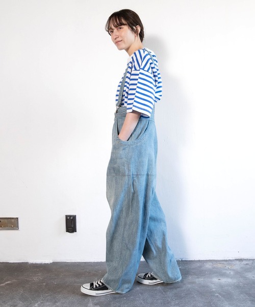 URCH RNA(アーチ アールエヌエー)の「O0754 サスペンダーカンガルーパンツ(サロペット/オーバーオール・レディース・ワンウォッシュ/ライトインディゴブルー・FREE)」の5枚目の写真
