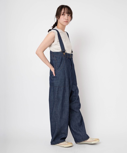 URCH RNA(アーチ アールエヌエー)の「O0754 サスペンダーカンガルーパンツ(サロペット/オーバーオール・レディース・ワンウォッシュ/ライトインディゴブルー・FREE)」の11枚目の写真