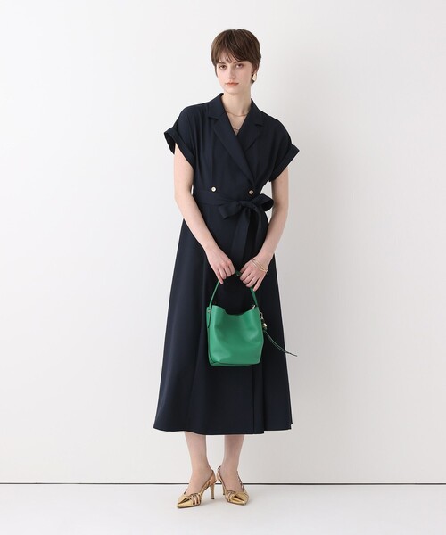 allureville（アルアバイル）の「フレンチスリーブラップワンピース（ワンピース・レディース・ネイビー/グレイッシュベージュ・2/1）」の7枚目の写真