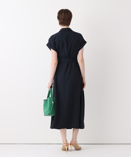 allureville（アルアバイル）の「フレンチスリーブラップワンピース（ワンピース・レディース・ネイビー/グレイッシュベージュ・2/1）」の3枚目の写真