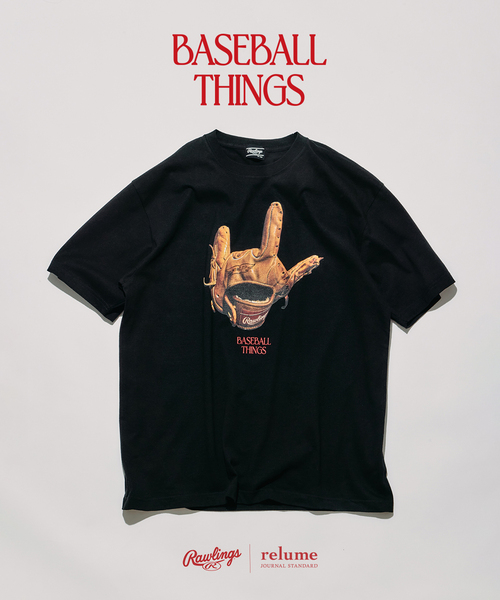 JOURNAL STANDARD relume(ジャーナルスタンダード レリューム)の「Rawlings / ローリングス 別注” XPG3” グローブアート プリントTシャツ(Tシャツ/カットソー・メンズ・ホワイト/ブラック/ライトブルー/ピンク・LARGE/MEDIUM)」の1枚目の写真