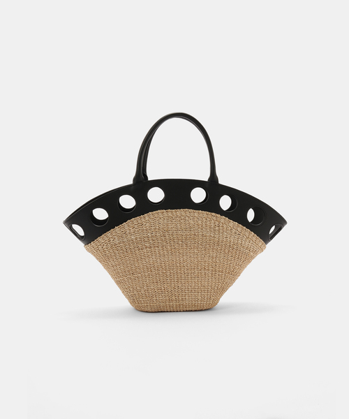 La TOTALITE（ラトータリテ）の「VIOLAd'ORO/ ヴィオラドーロ サークルカットレザー*アバカBAG（トートバッグ・レディース・アイボリー・FREE）」の9枚目の写真