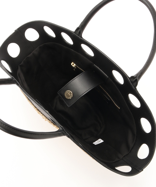 La TOTALITE（ラトータリテ）の「VIOLAd'ORO/ ヴィオラドーロ サークルカットレザー*アバカBAG（トートバッグ・レディース・アイボリー・FREE）」の7枚目の写真