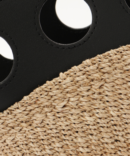 La TOTALITE（ラトータリテ）の「VIOLAd'ORO/ ヴィオラドーロ サークルカットレザー*アバカBAG（トートバッグ・レディース・アイボリー・FREE）」の13枚目の写真