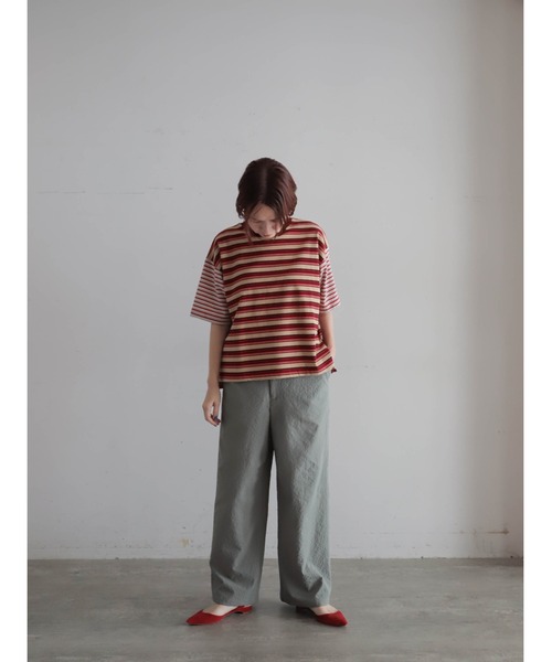 FIL DE FER(フィルデフェール)の「ピッチコンビボーダー モックネックP/O(Tシャツ/カットソー・レディース・グリーン/レッド・FREE)」の9枚目の写真