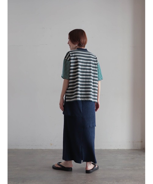 FIL DE FER(フィルデフェール)の「ピッチコンビボーダー モックネックP/O(Tシャツ/カットソー・レディース・グリーン/レッド・FREE)」の14枚目の写真