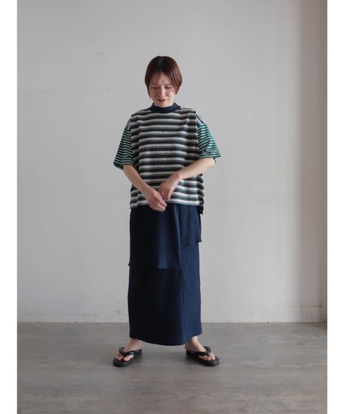 FIL DE FER(フィルデフェール)の「ピッチコンビボーダー モックネックP/O(Tシャツ/カットソー・レディース・グリーン/レッド・FREE)」の13枚目の写真