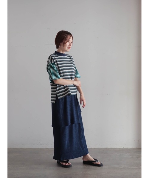 FIL DE FER(フィルデフェール)の「ピッチコンビボーダー モックネックP/O(Tシャツ/カットソー・レディース・グリーン/レッド・FREE)」の16枚目の写真