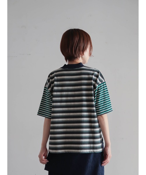 FIL DE FER(フィルデフェール)の「ピッチコンビボーダー モックネックP/O(Tシャツ/カットソー・レディース・グリーン/レッド・FREE)」の11枚目の写真