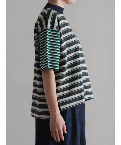 FIL DE FER(フィルデフェール)の「ピッチコンビボーダー モックネックP/O(Tシャツ/カットソー・レディース・グリーン/レッド・FREE)」の18枚目の写真
