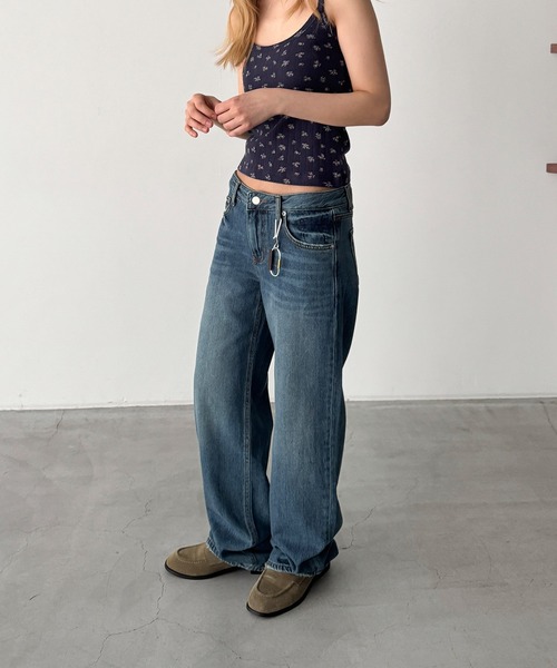 CANAL JEAN(キャナルジーン)の「El mar ロールーズストレートデニムパンツ 607(デニムパンツ・レディース・インディゴブルー・SMALL/MEDIUM)」の2枚目の写真