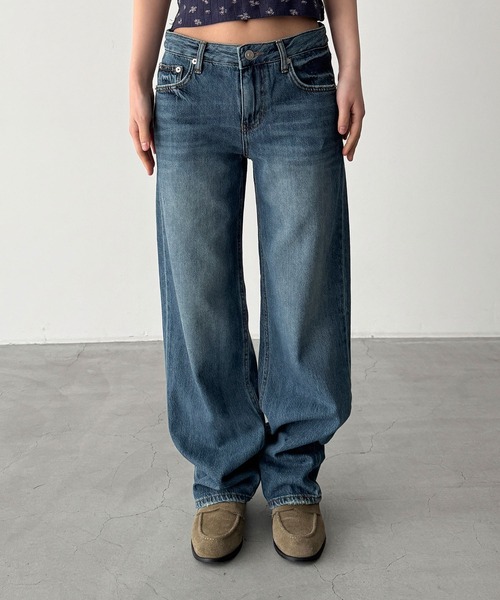 CANAL JEAN(キャナルジーン)の「El mar ロールーズストレートデニムパンツ 607(デニムパンツ・レディース・インディゴブルー・SMALL/MEDIUM)」の6枚目の写真