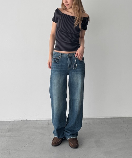 CANAL JEAN（キャナルジーン）の「El mar　ロールーズストレートライトオンスデニムパンツ 607（デニムパンツ・レディース・インディゴブルー/ライトインディゴブルー・SMALL/MEDIUM）」の17枚目の写真