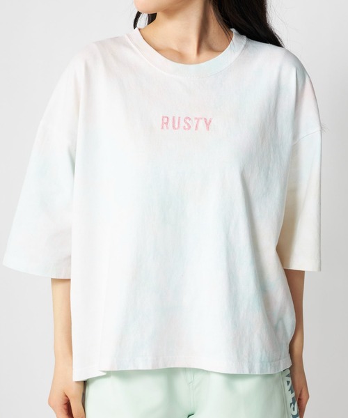RUSTY(ラスティ)の「ラスティ RUSTY ハンソデTシャツ ラスティ(Tシャツ/カットソー・レディース・ピンク/ブルー・M/L)」の2枚目の写真