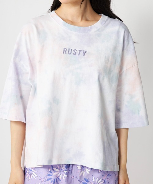 RUSTY(ラスティ)の「ラスティ RUSTY ハンソデTシャツ ラスティ(Tシャツ/カットソー・レディース・ピンク/ブルー・M/L)」の1枚目の写真