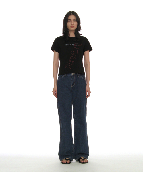 PARTIMENTO WOMEN（パルティメントウィメン）の「DBRプリントリラックスドTシャツ_ブラック（Tシャツ/カットソー・レディース・その他・SMALL/MEDIUM）」の2枚目の写真