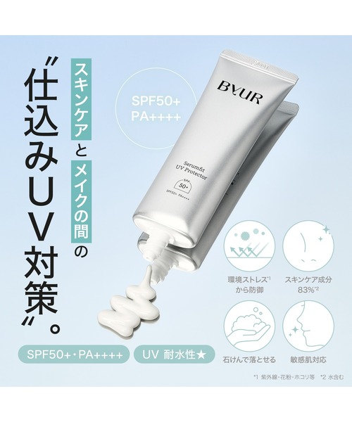 ByUR（バイユア）の「セラムフィット フェイストゥボディ UVプロテクター 01 クリア（日焼け止め/UVケア・レディース・その他・FREE）」の3枚目の写真