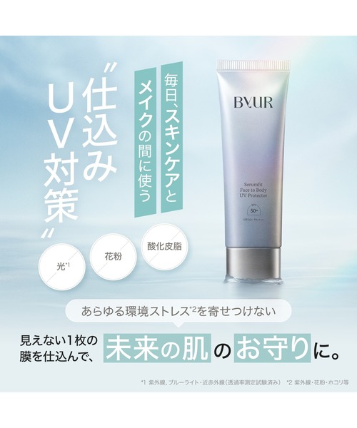ByUR（バイユア）の「セラムフィット フェイストゥボディ UVプロテクター 01 クリア（日焼け止め/UVケア・レディース・その他・FREE）」の5枚目の写真