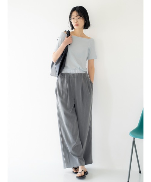 Ungrid（アングリッド）の「シアーオフショルTee（Tシャツ/カットソー・レディース・ブラウン/イエロー/ブルー/オフホワイト・FREE）」の20枚目の写真