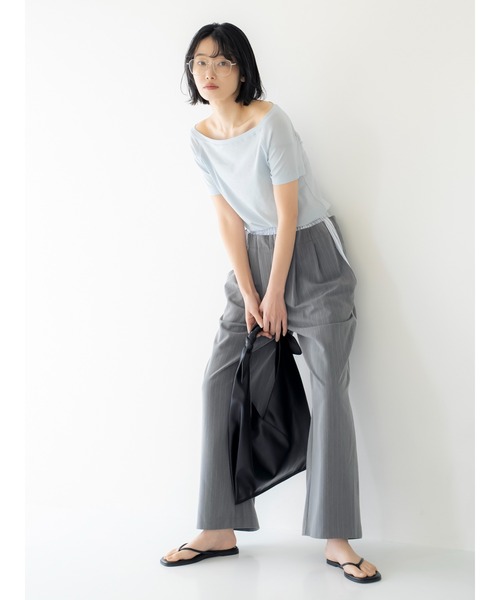 Ungrid（アングリッド）の「シアーオフショルTee（Tシャツ/カットソー・レディース・ブラウン/イエロー/ブルー/オフホワイト・FREE）」の21枚目の写真