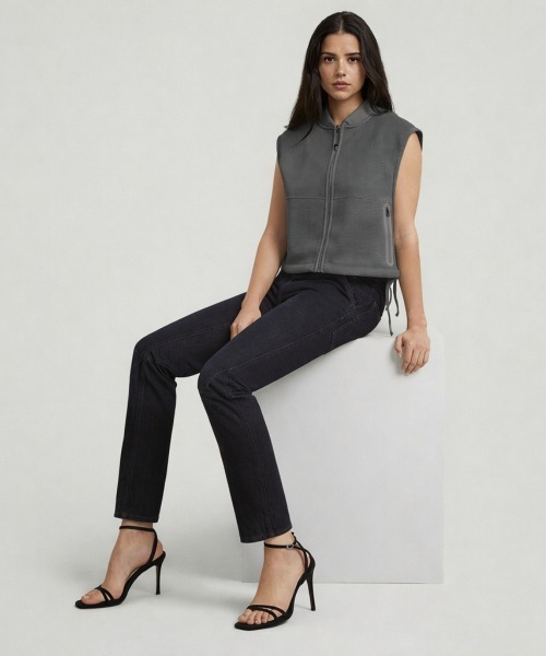 G-STAR(ジースター)の「Meshy Binding Vest/メッシュジップアップベスト(ベスト・レディース・オフホワイト/グレー・MEDIUM/SMALL/X-SMALL)」の2枚目の写真