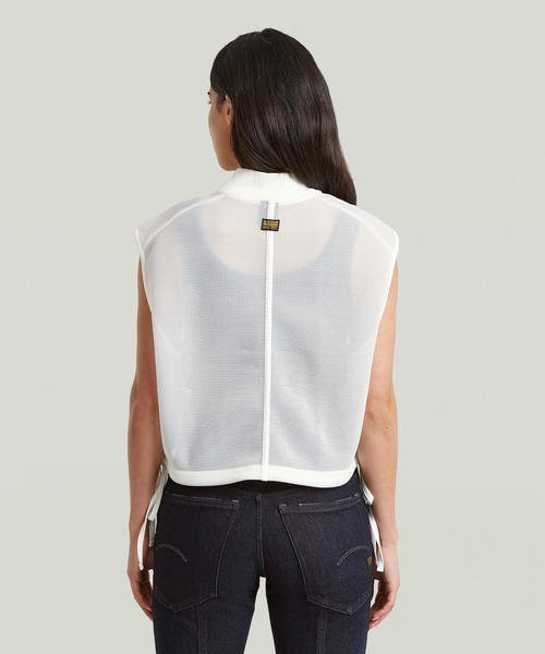 G-STAR(ジースター)の「Meshy Binding Vest/メッシュジップアップベスト(ベスト・レディース・オフホワイト/グレー・MEDIUM/SMALL/X-SMALL)」の3枚目の写真