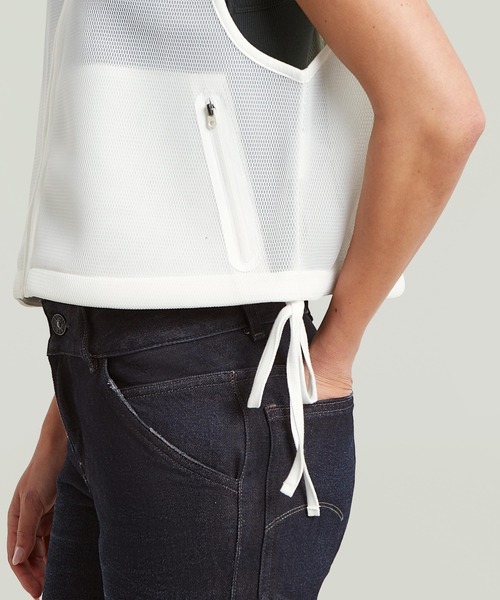 G-STAR(ジースター)の「Meshy Binding Vest/メッシュジップアップベスト(ベスト・レディース・オフホワイト/グレー・MEDIUM/SMALL/X-SMALL)」の4枚目の写真