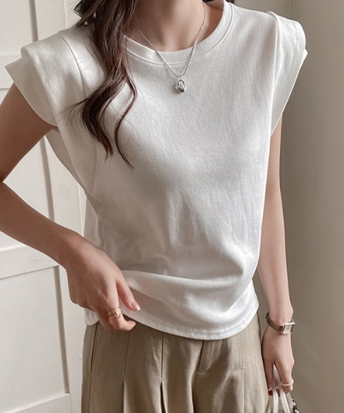 SallyLunn(サリーラン)の「ダブル袖フレンチスリーブカットソー(Tシャツ/カットソー・レディース・ホワイト/ブラック/カーキ・MEDIUM/LARGE)」の8枚目の写真