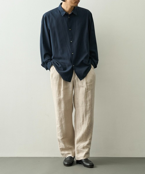 markaware（マーカウェア）の「【MARKAWARE】DOUBLE PLEATED EASY TROUSERS（スラックス・メンズ・ブラック/ベージュ・1/2）」の10枚目の写真