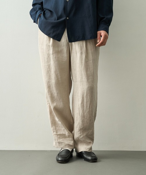markaware（マーカウェア）の「【MARKAWARE】DOUBLE PLEATED EASY TROUSERS（スラックス・メンズ・ブラック/ベージュ・1/2）」の8枚目の写真
