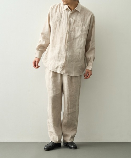 markaware（マーカウェア）の「【MARKAWARE】DOUBLE PLEATED EASY TROUSERS（スラックス・メンズ・ブラック/ベージュ・1/2）」の11枚目の写真