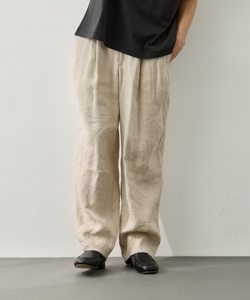 markaware(マーカウェア)の「【MARKAWARE/マーカウェア】DOUBLE PLEATED EASY TROUSERS(スラックス・メンズ・ブラック/ベージュ・1/2)」の21枚目の写真